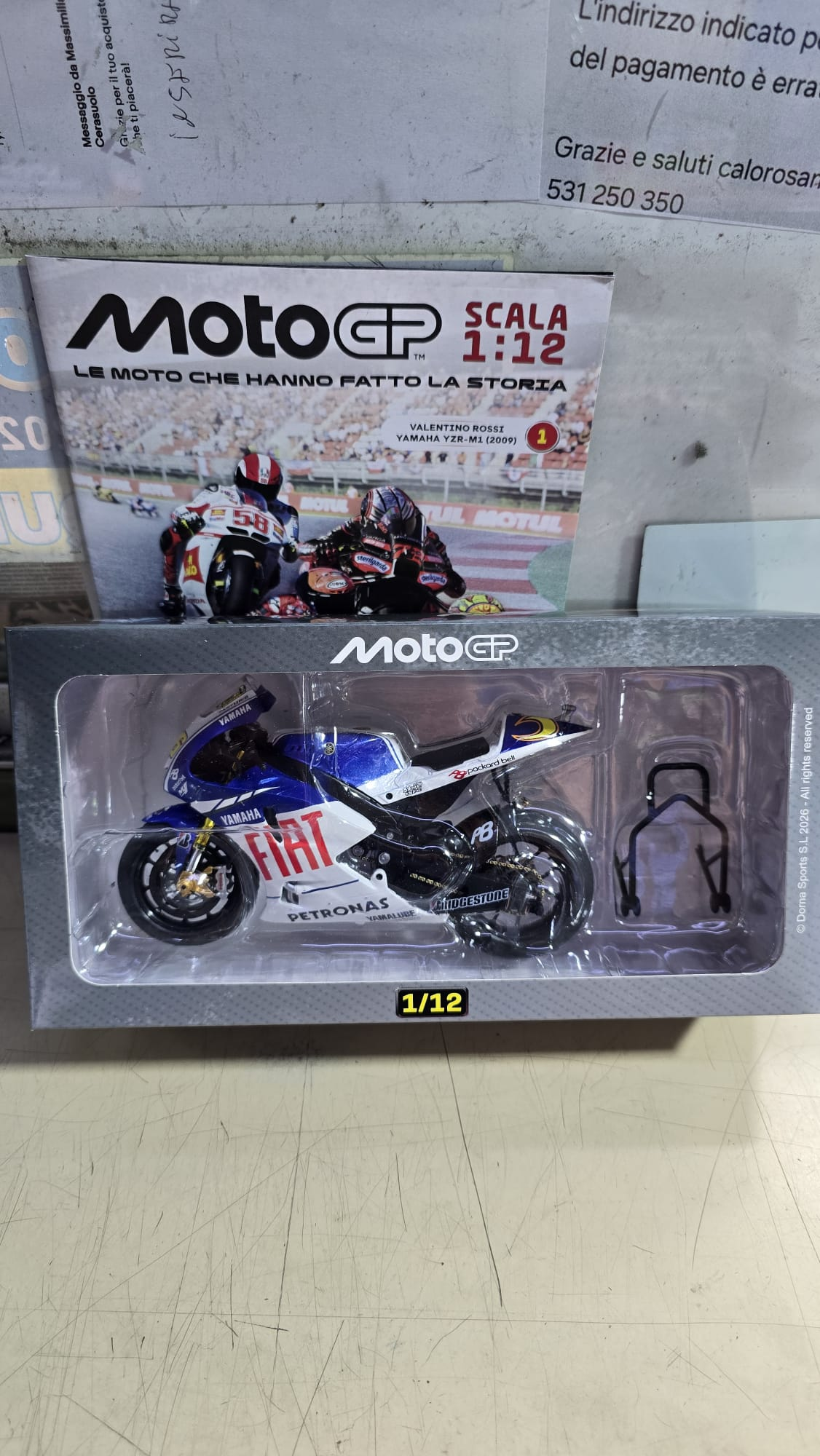 MotoGP Yamaha Fiat Moto Modellino 1:12 Metallo Collezione