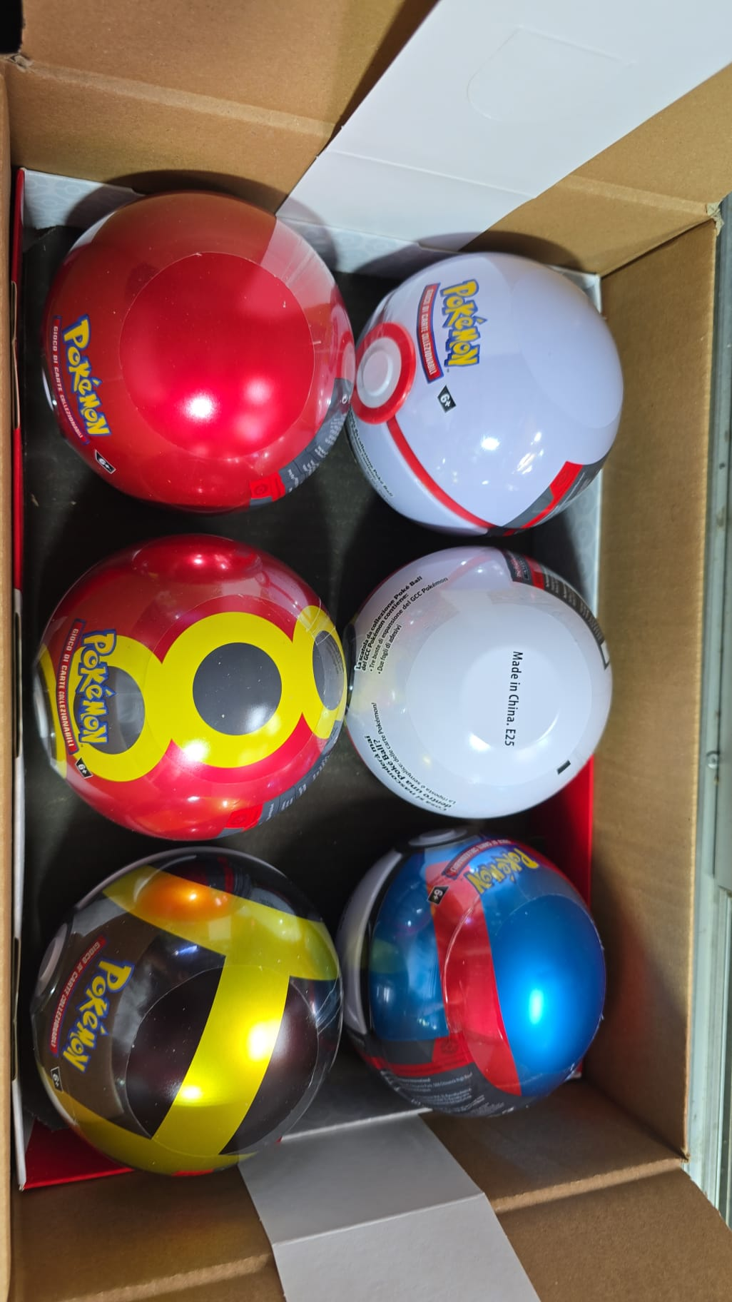 Set Pokemon TCG Mini Tin Pokéball E25 Vari Modelli Box 6 pezzi Confezione Originale
