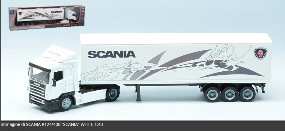 Scania R124/400 Truck White 1:43 Modellino Camion Diecast