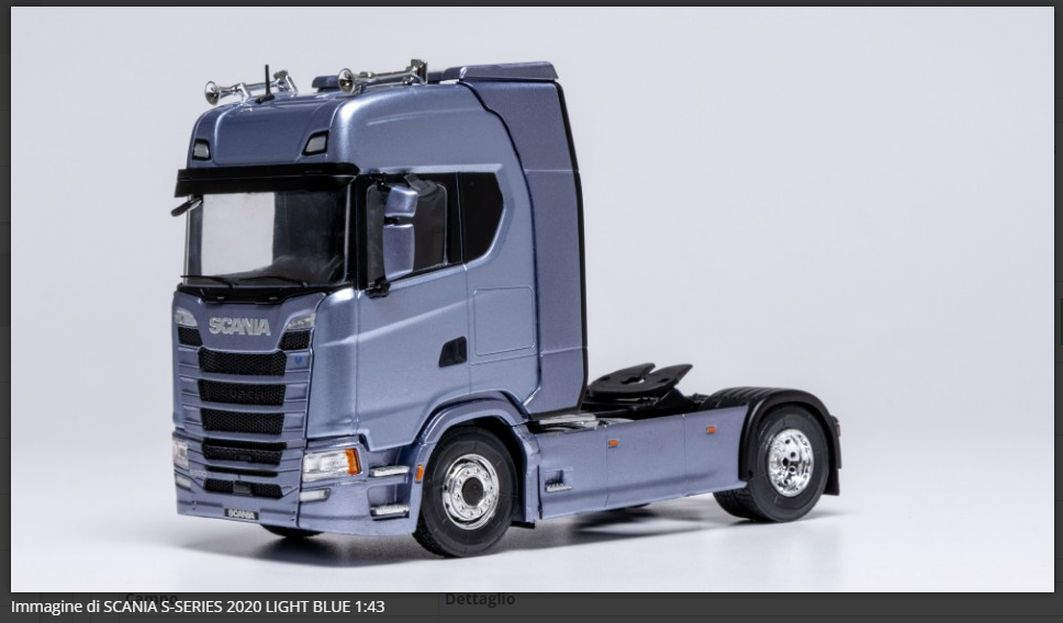 Scania S-Series 2020 Light Blue 1:43 modello camion diecast
