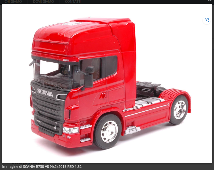 Scania R730 V8 4x2 2015 Rosso 1:32 modellino truck